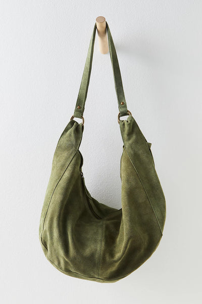Free People Roma Suede Tote in Olive Moss