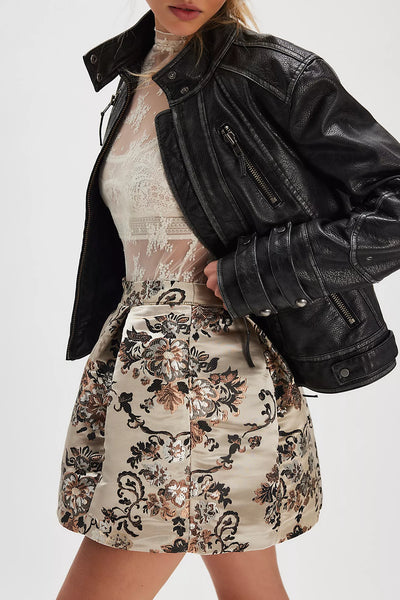 Free People Benjamine skirt in Champagne Combo