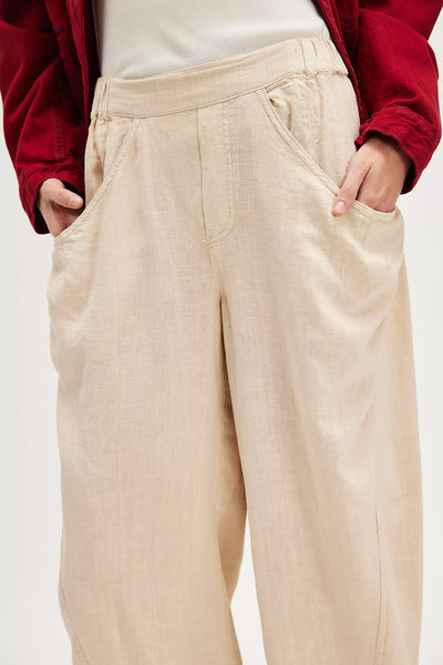 Free People High Road Pull On Barrel Pant in Birch