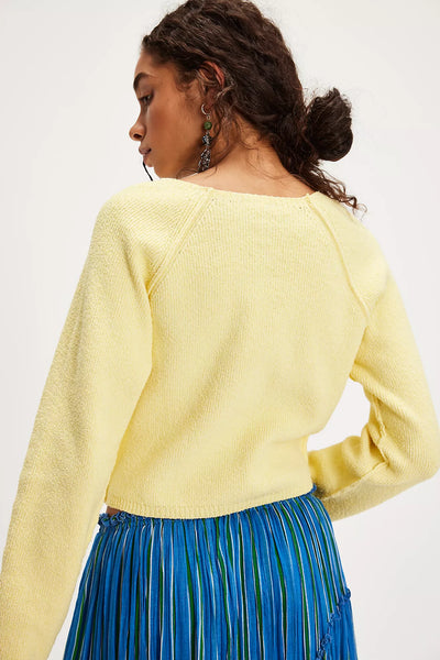 Free People Sydney Shrunken Cardi in Sunshine Time