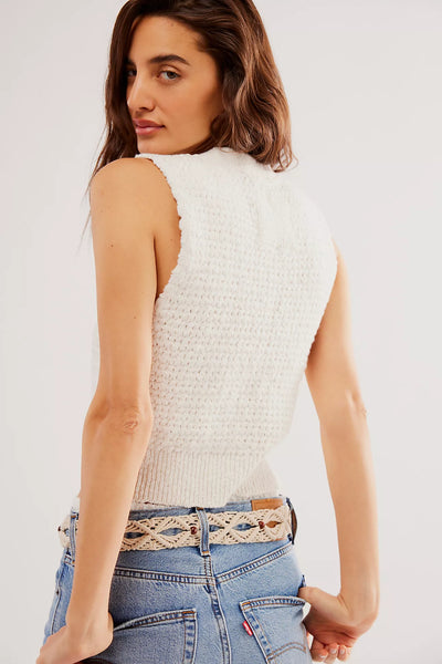 Free People WTF Ava Vest in Sugar Straw