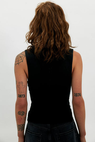 Free People Jamie Henley Tank in Pitch Black