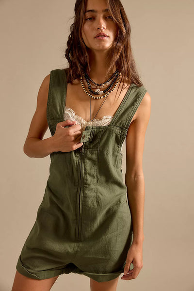 Free People Jude Shortalls in Verdant