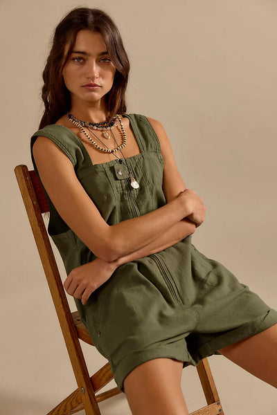 Free People Jude Shortalls in Verdant