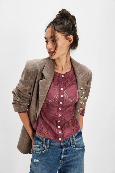 Free People Jae Knit Long Sleeve in Crushed Berry