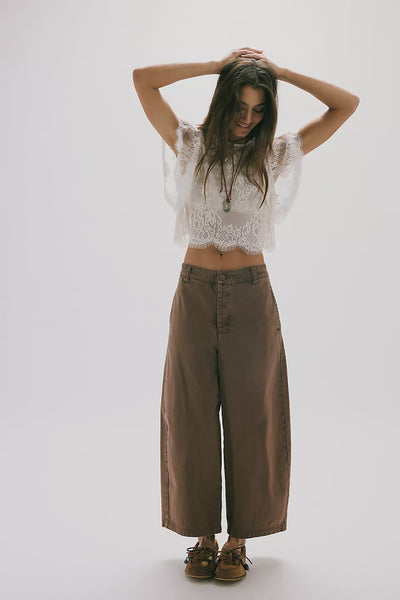 Free People Lay Down Chino Pant in Brownie