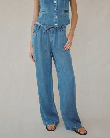 Bella Dahl Drawstring Jean - Medium Vintage Wash