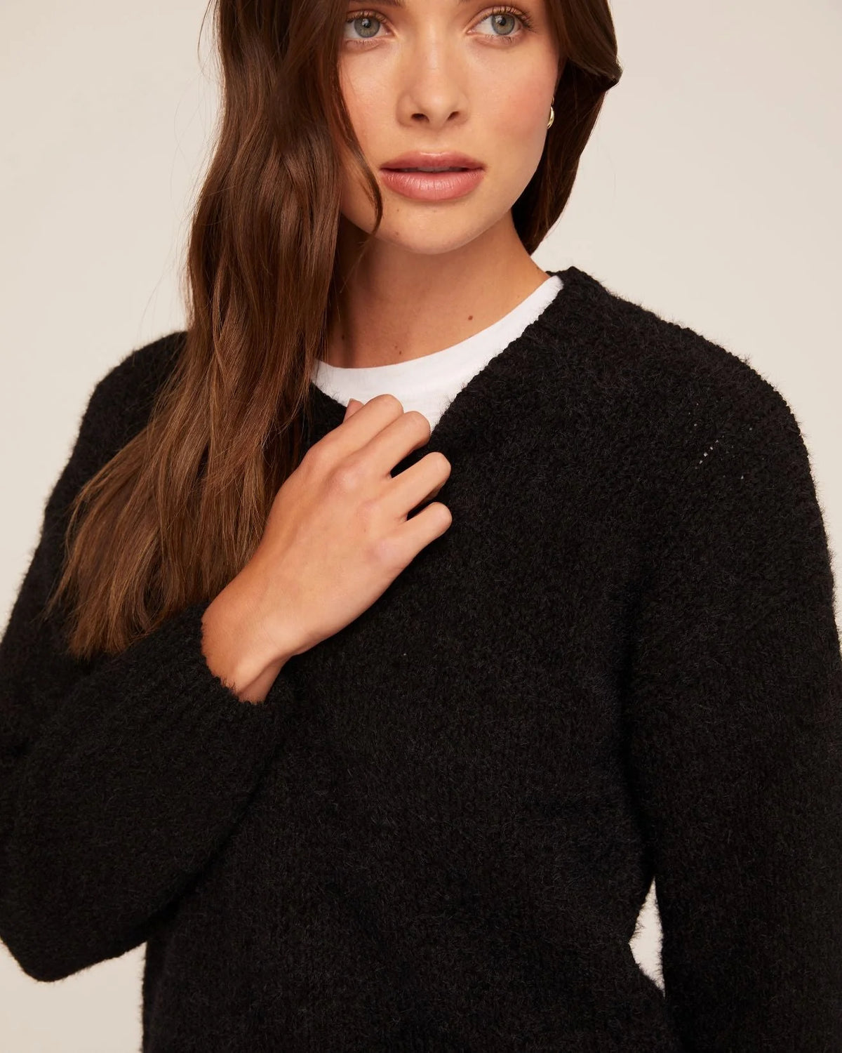 Bella Dahl Drop Shoulder Sweater in Black
