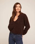Bella Dahl Drop Shoulder Sweater in Dark Chestnut