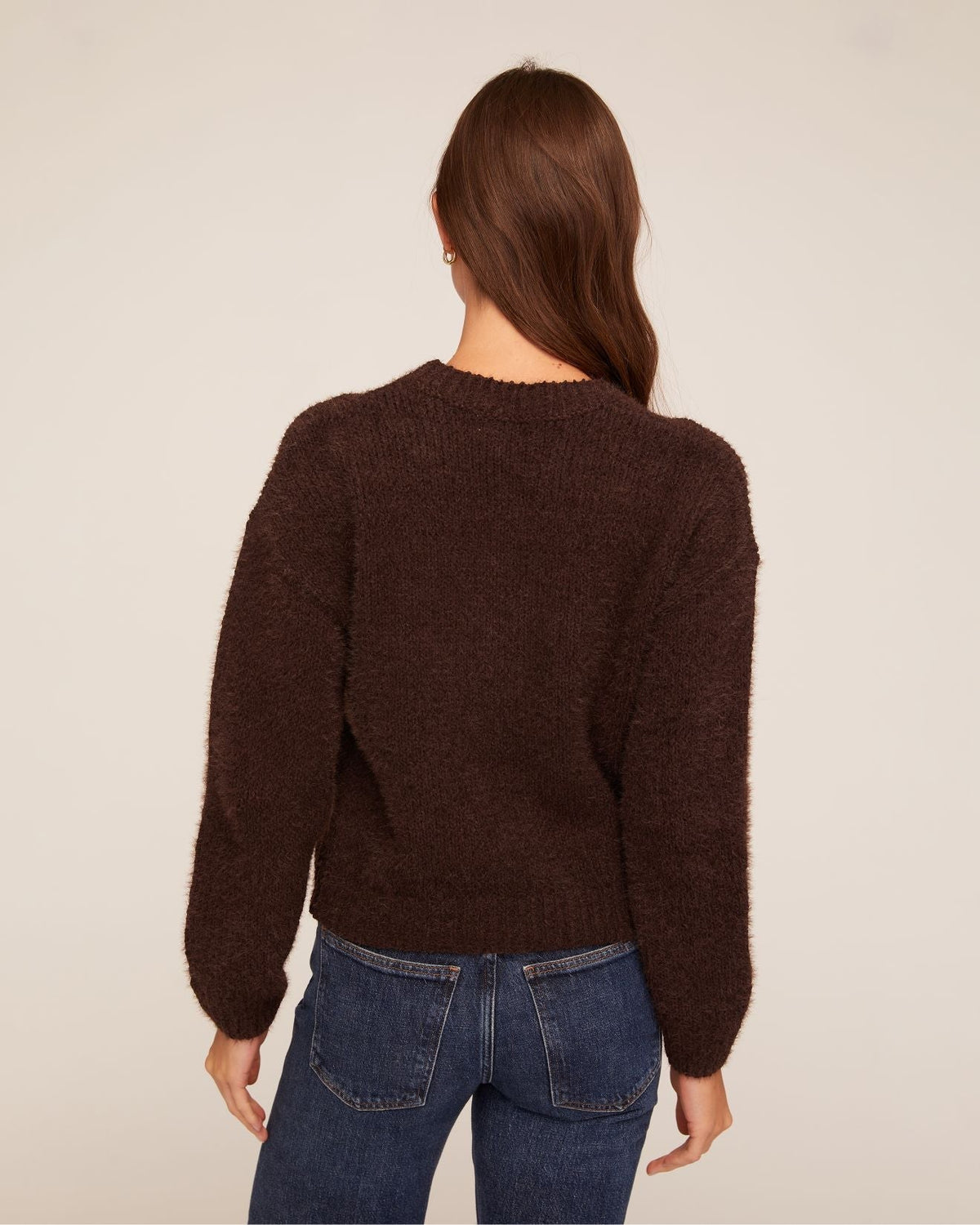 Bella Dahl Drop Shoulder Sweater in Dark Chestnut