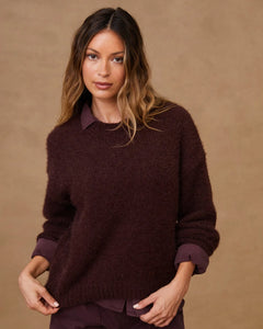 Bella Dahl Drop Shoulder Sweater - Pinot Noir