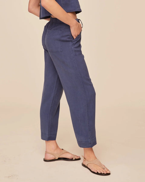 Bella Dahl Easy Pocket Wide Leg Crop in Midnight Surf