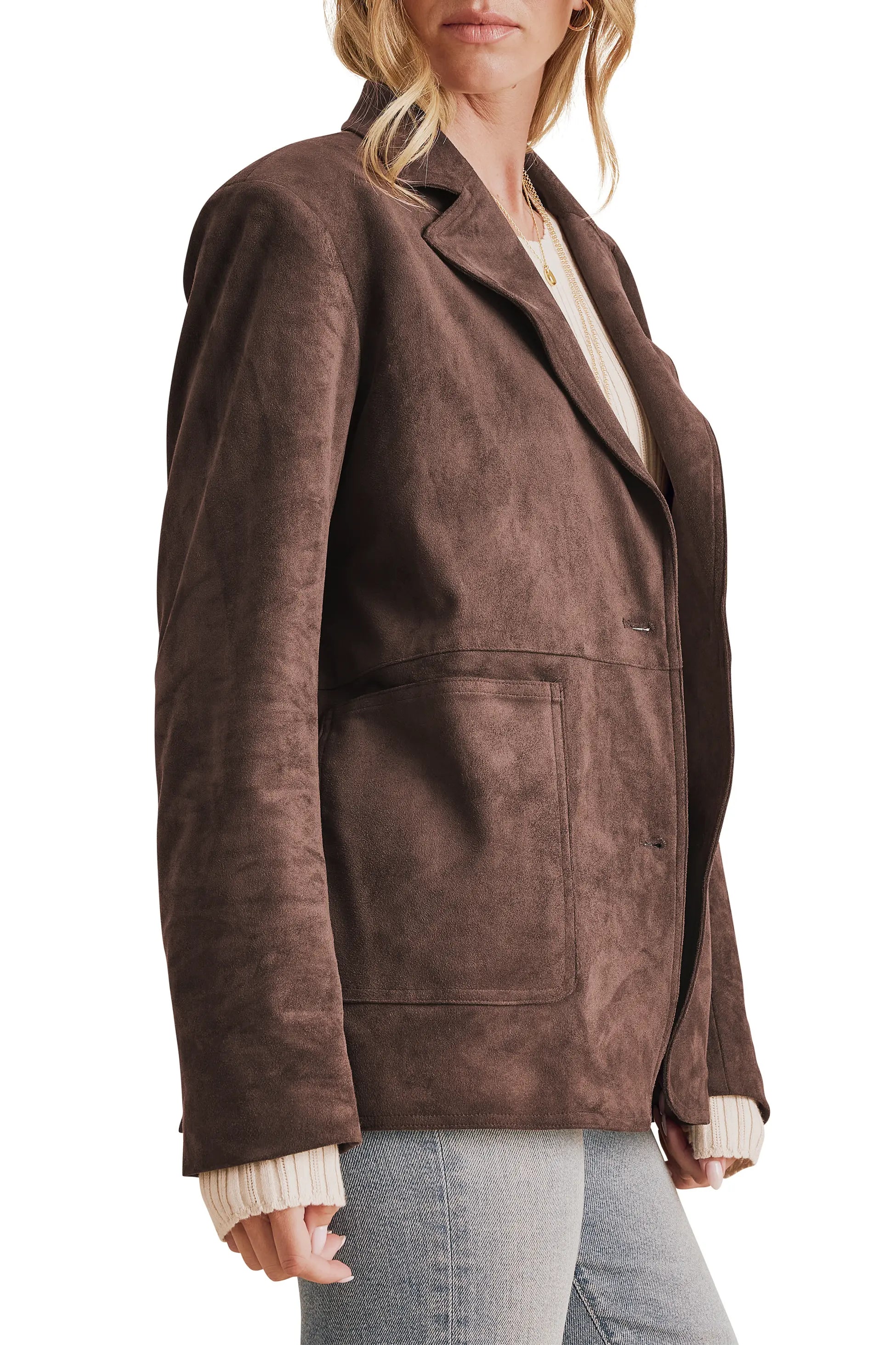 Splendid Ryder Suede Blazer in Java