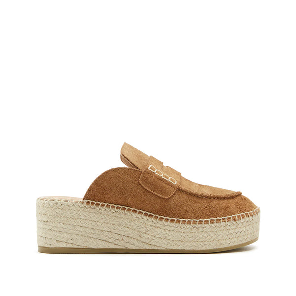 Sister Soeur Finley Espadrille Platform Loafer in Tan Suede