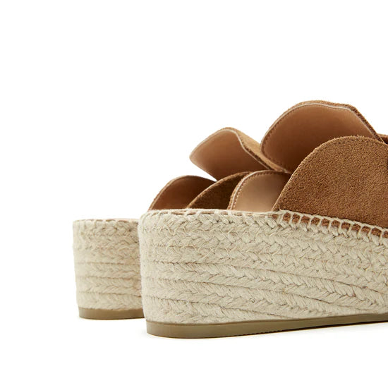 Sister Soeur Finley Espadrille Platform Loafer in Tan Suede