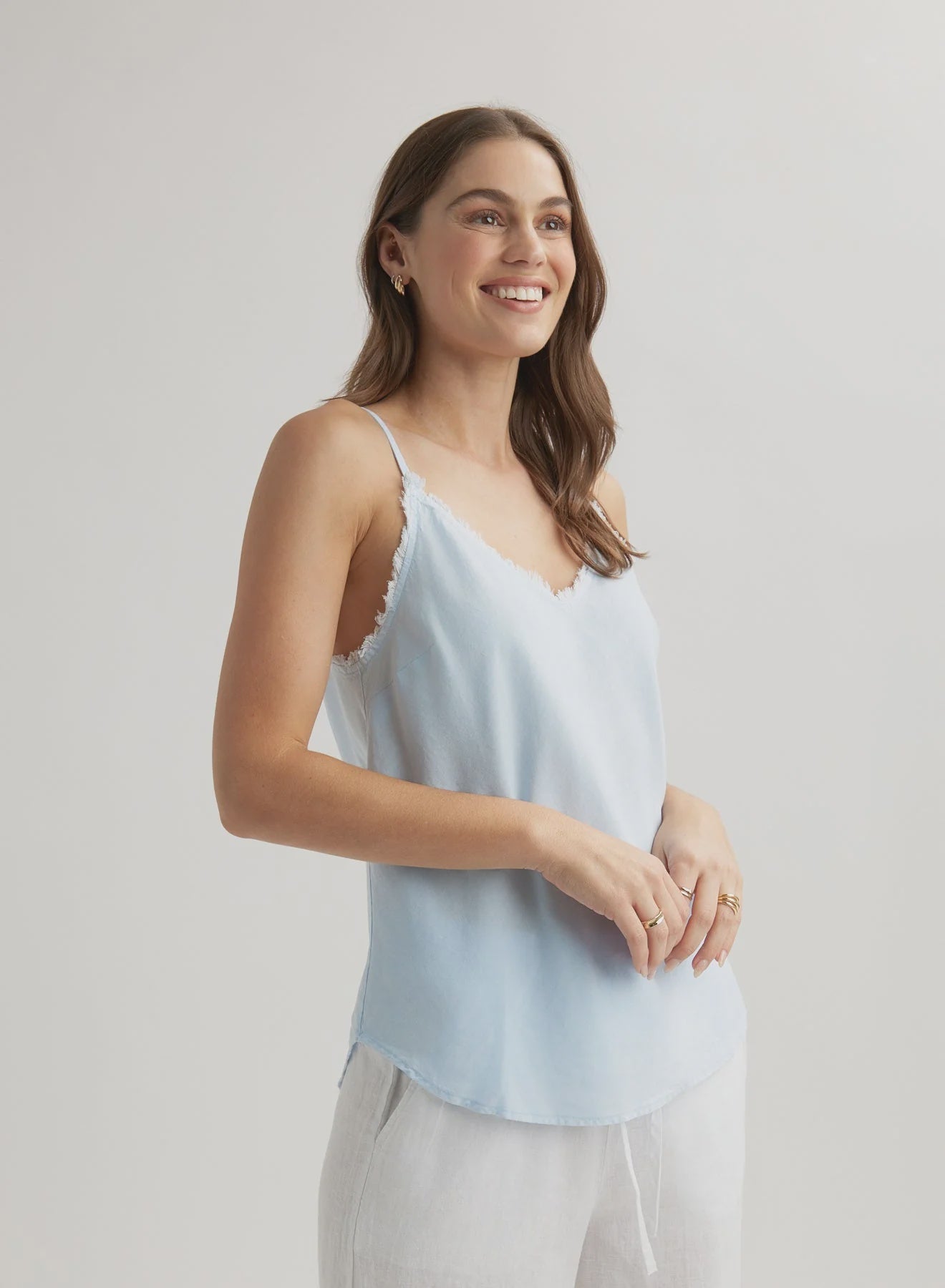 Bella Dahl Frayed Cami in Clear Water