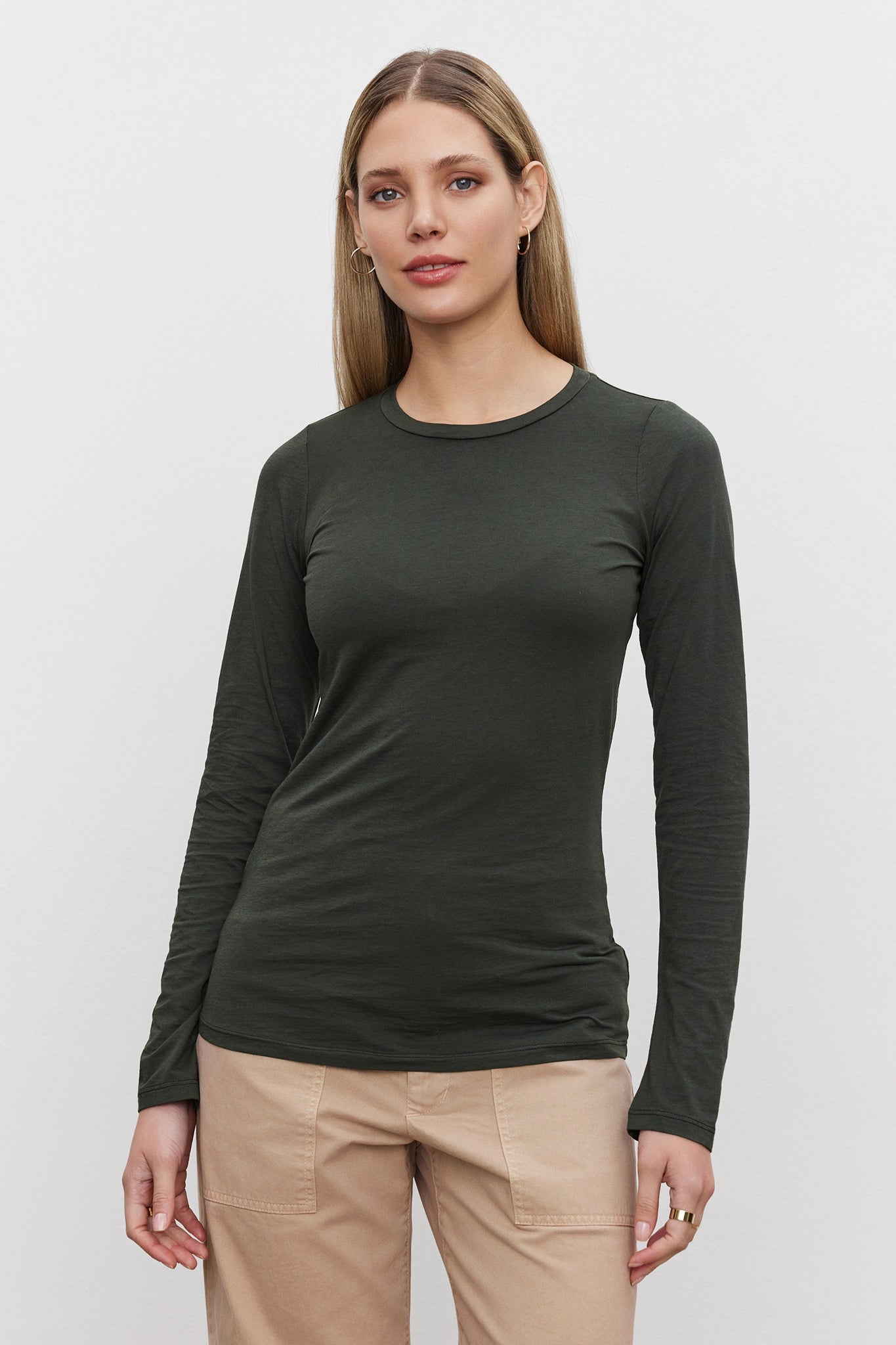 Velvet Zofina05 Gauzy Whisper Classic L/S Top Thicket