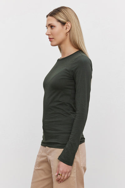 Velvet Zofina05 Gauzy Whisper Classic L/S Top Thicket