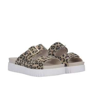 Ilse Jacobsen Tulip Platform Sandal in Latte Leopard