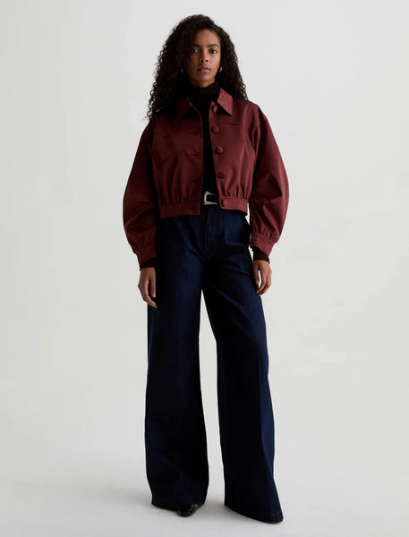 AG Tana Western Yoke Bomber Jacket in Cranberry