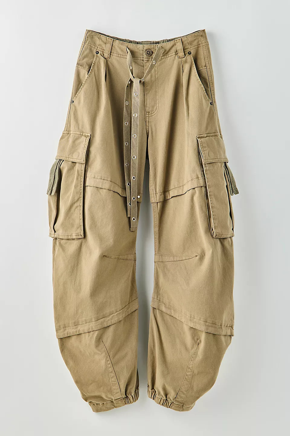 Free People Reef Curved Cargo Twill Pants in Aloe
