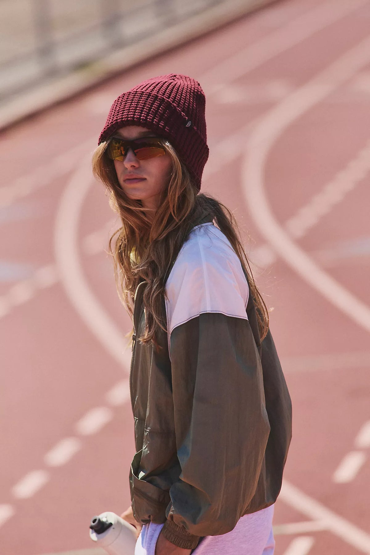 Free People Movement Cool Down Beanie in Red Velvet