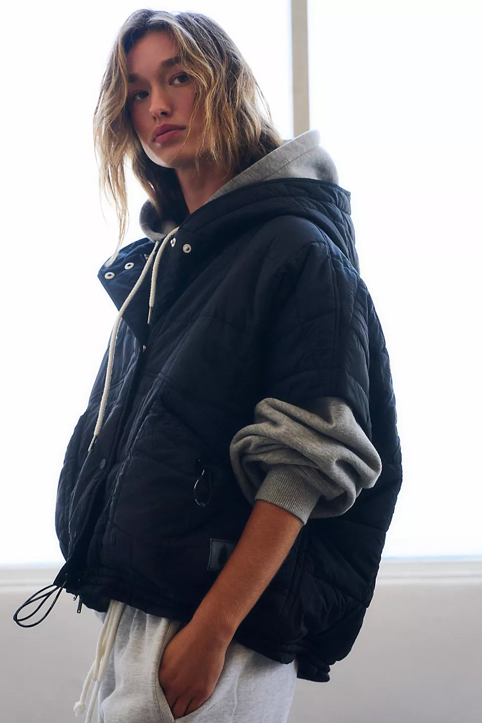 Free People Happy Trails Poncho in Black