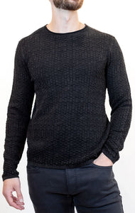 John Varvatos RILEY Textured Sweater - Black