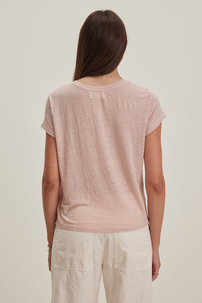 Velvet Casey Linen Short Sleeve Knit Tee in Tutu