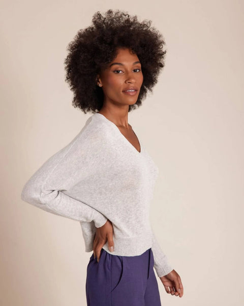 Alashan Meilia V-neck Dolman Pullover in silver lining
