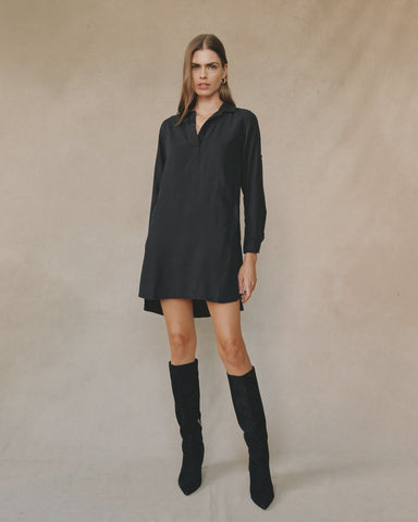 Bella Dahl High Low Pleated Dress in Coastal Line Print – manhattan casuals