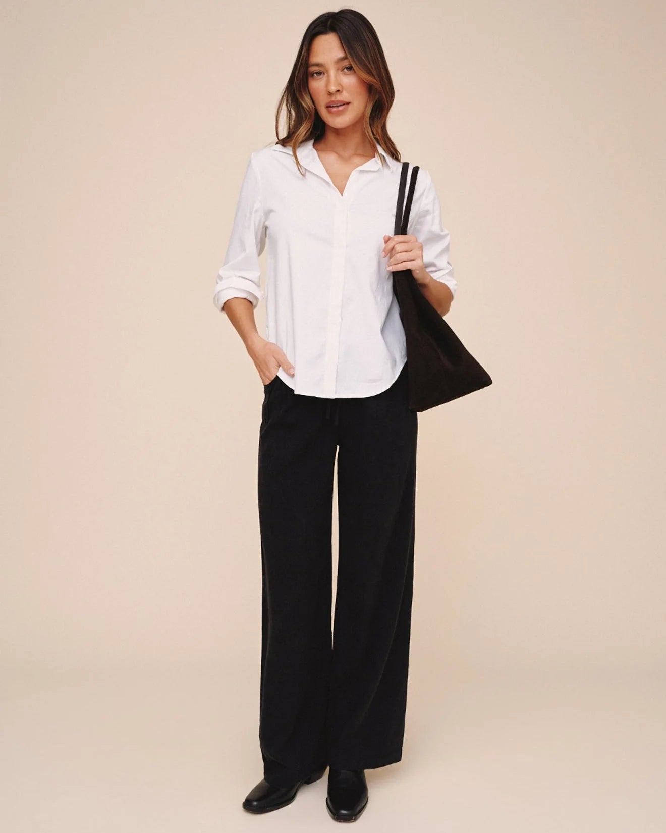 Bella Dahl Long Sleeve Clean Shirt in White
