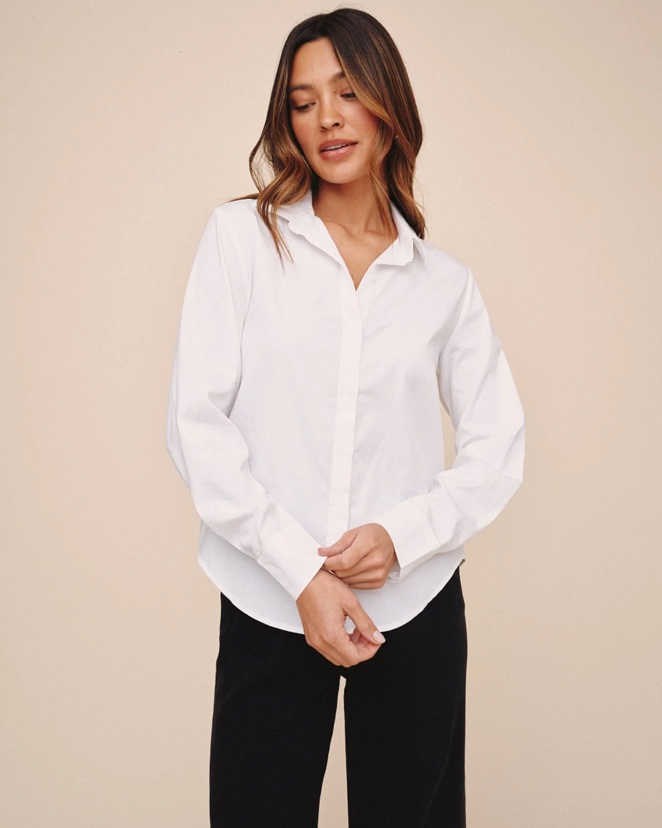 Bella Dahl Long Sleeve Clean Shirt in White