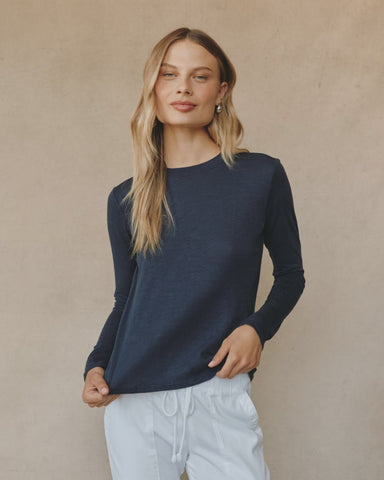 Bella Dahl Long Sleeve Crew Neck Tee - Endless Sea