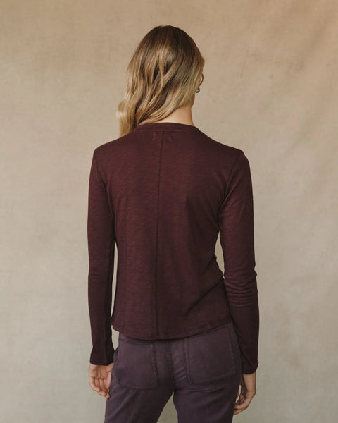 Bella Dahl Long Sleeve Crew Neck Tee - Pinot Noir