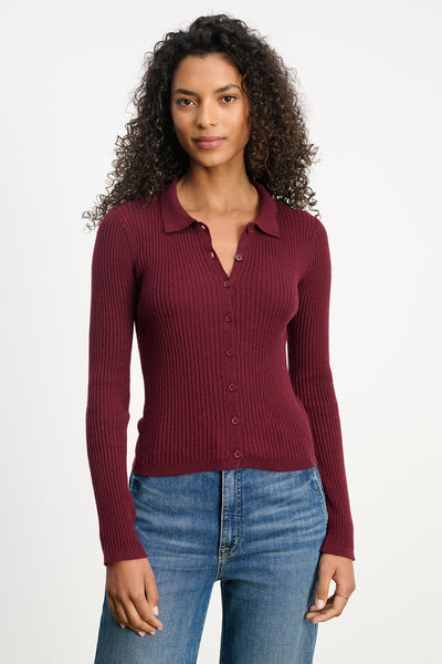 Velvet Nikki Lux Cotton Cashmere Sweater in Syrah