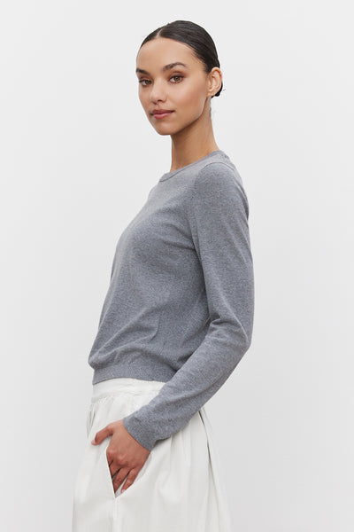 Velvet Roxy Lux Cotton Cashmere L/S Top Heather Grey