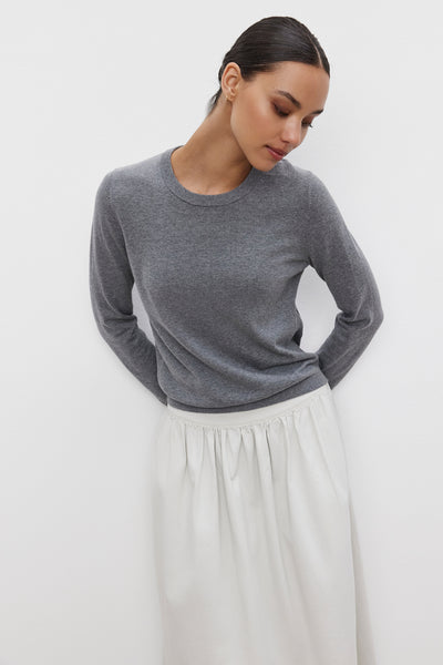 Velvet Roxy Lux Cotton Cashmere L/S Top Heather Grey