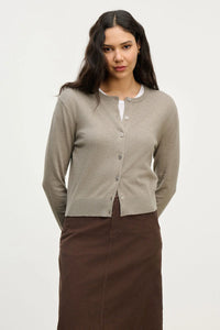 Velvet Violette Lux Cotton Cashmere Cardigan in Slate