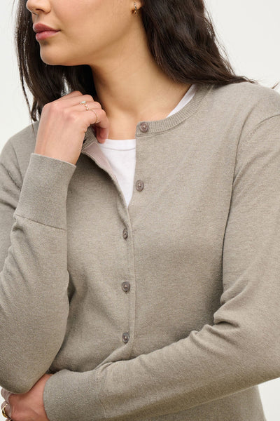 Velvet Violette Lux Cotton Cashmere Cardigan in Slate