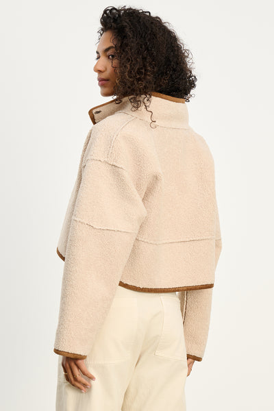 Velvet Kelly Lux Sherpa Reversible Jacket in Tobacco