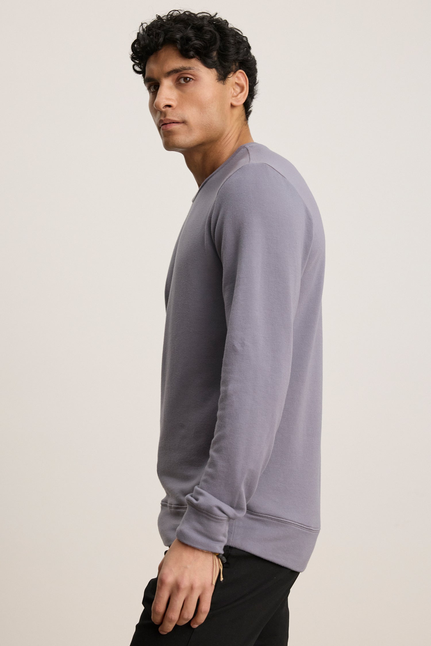 Velvet Men’s Soren01 Luxe Fleece Top in Stone