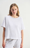 American Vintage ATUBAY  Short Sleeve Sweatshirt in Arctic Melange