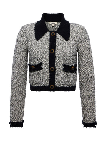 L'AGENCE Arielle Contrast Collared Jacket White/Black