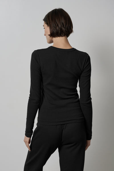 Velvet JG Camino Modal Rib Long Sleeve in Black