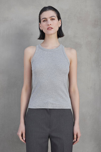 Velvet Cruz05 Modal Rib Tank Top in Heather Grey