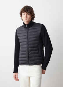 COLMAR Men's Autumn Weight Jacket with Knit Sleeves - Black