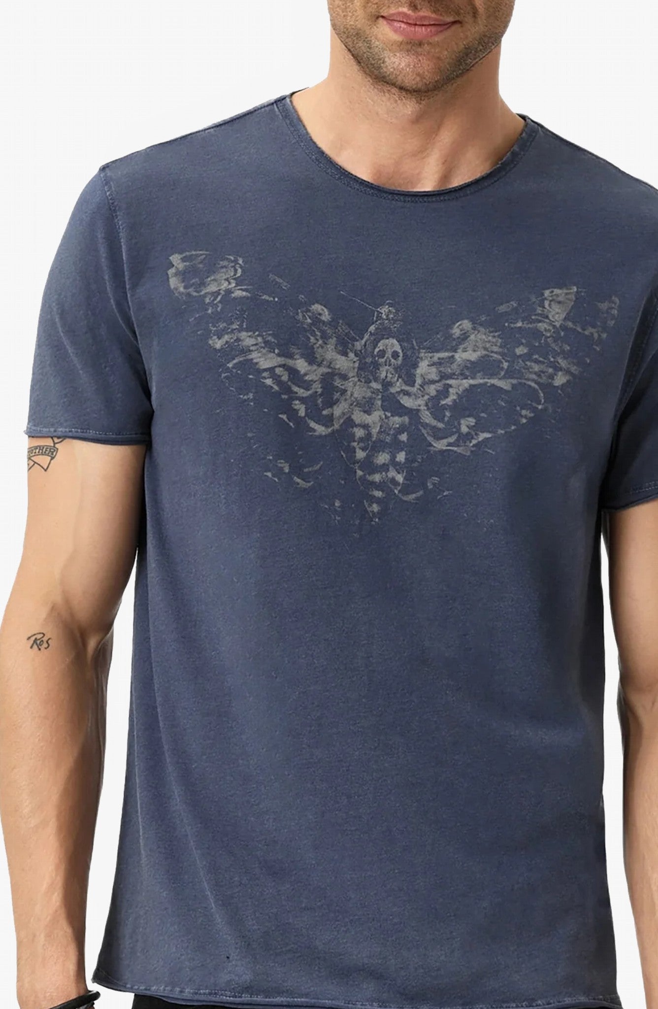 John Varvatos Moth Raw Edge Tee - Mulberry