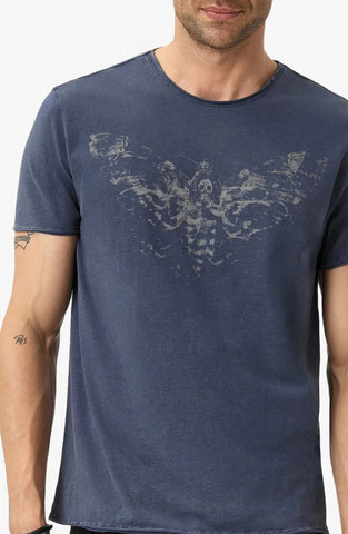 John Varvatos Moth Raw Edge Tee - Mulberry