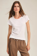 Velvet Odelia Cotton Slub Tee in Coal Dust